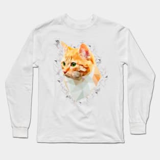 Orange Cat (Low Poly) Long Sleeve T-Shirt